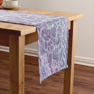 Lilac Acrylic Pouring Abstract Fluid Art  Short Table Runner