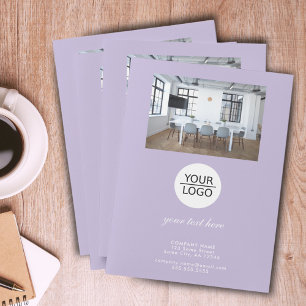 Lilac Add your Logo Custom Text Promotion Photo Pocket Folder