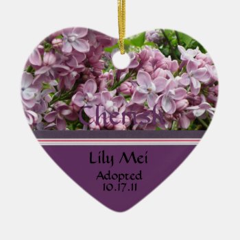 Lilac Adoption Announcement Ornament by AdoptionGiftStore at Zazzle