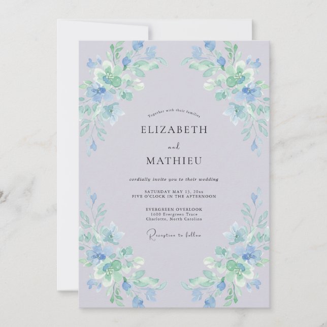 Lilac Alluring Spring Wedding Invitation (Front)