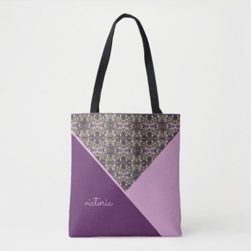 Lilac and Aubergine Chic Tote Bag