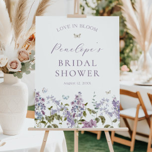 Lilac and Butterflies Bridal Shower Welcome Foam Board