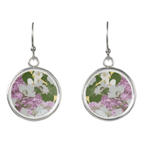 Lilac and Dogwood Earrings