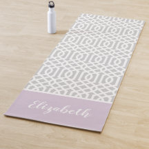 Lilac and Gray Trellis Monogram | Editable Colors
