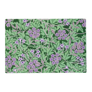 Lilac and green floral pattern placemat
