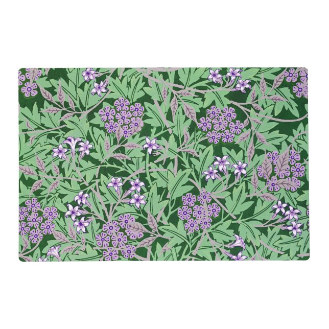 Lilac and green floral pattern placemat (Front)
