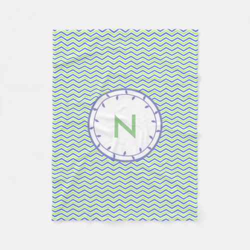 Lilac and Green Monogram Fleece Blanket Template