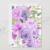 Lilac and Lavender Bridal Shower Invitation (Back)