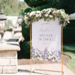 Lilac and Lavender Flowers Bridal Shower Welcome Foam Board<br><div class="desc">Welcome guests to your event with this beautiful poster. Add the guest of honor's name and custom welcome text using the fields provided. Matching items in the Adore Paper Co. Zazzle shop.</div>