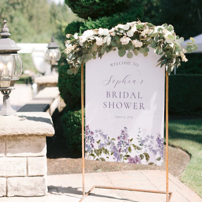 Lilac and Lavender Flowers Bridal Shower Welcome Foam Board (Creator Uploaded)