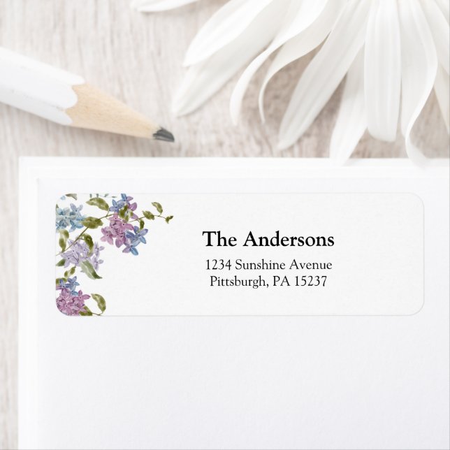 Lilac and Lavender Return Address Label (Insitu)