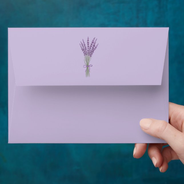 Lilac and Lavender Scirpt Initials Wedding Envelope (Hand)