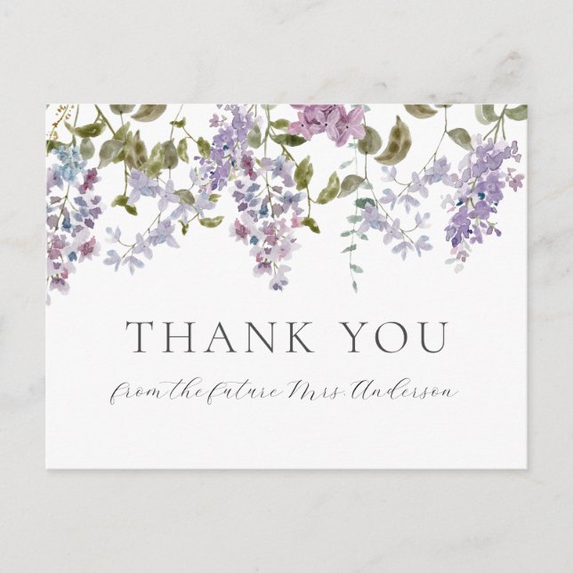 Lilac and Lavender Thank You Postcard (Front)