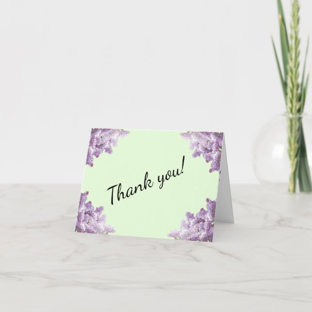 Lilac and Light Sage Thank you card (Front)