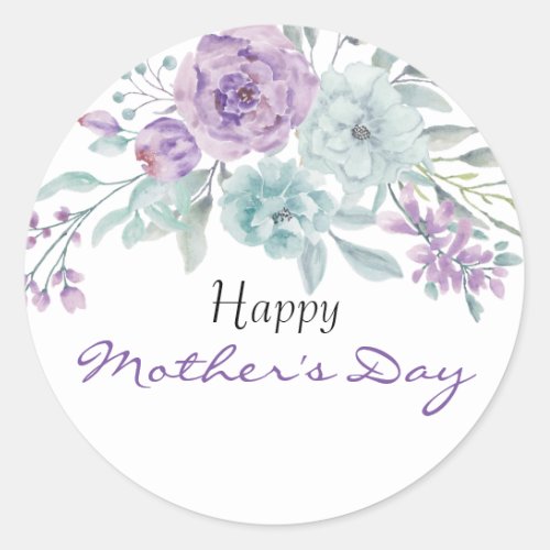 Lilac and Mint Floral  Mothers Day Sticker