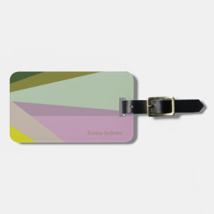 Lilac and Mint Green Geometric Color Block Luggage Tag