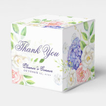 Lilac and Peony Sophisticated Wedding Favor Box