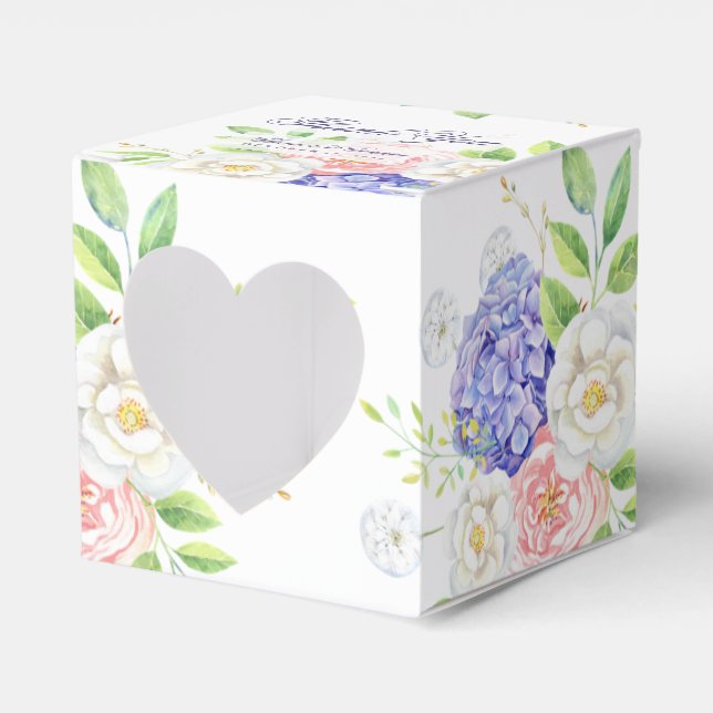 Lilac and Peony Sophisticated Wedding Favor Box (Front Side)