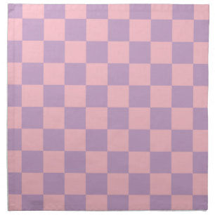 Lilac and Pink Checkerboard Cloth Napkin