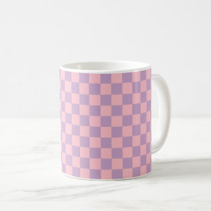 Lilac and Pink Checkerboard Coffee Mug