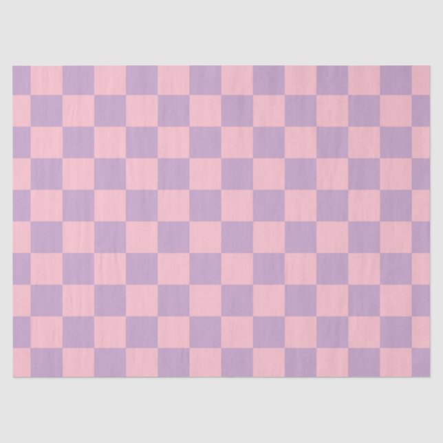 Lilac and Pink Checkerboard Tissue Paper (Front)