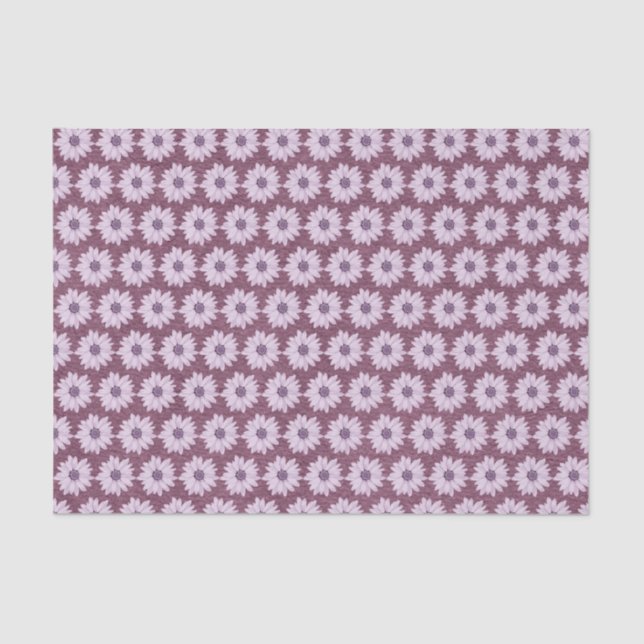 Lilac and Purple Flower Pattern Tissue Paper (Front)