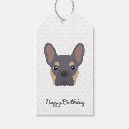 Lilac and Tan French Bulldog Birthday Gift Tags