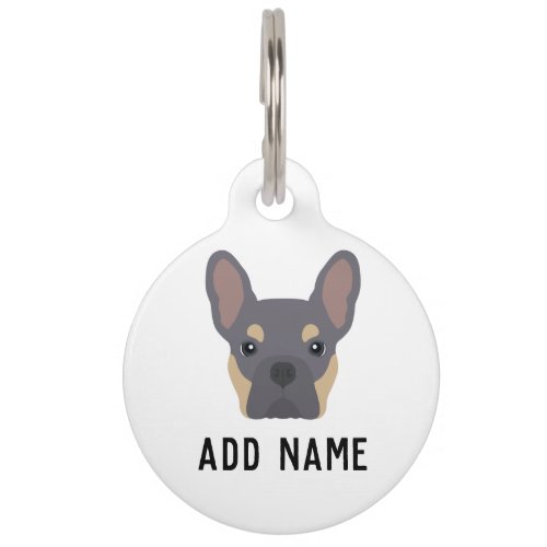 Lilac and Tan French Bulldog Pet ID Tag