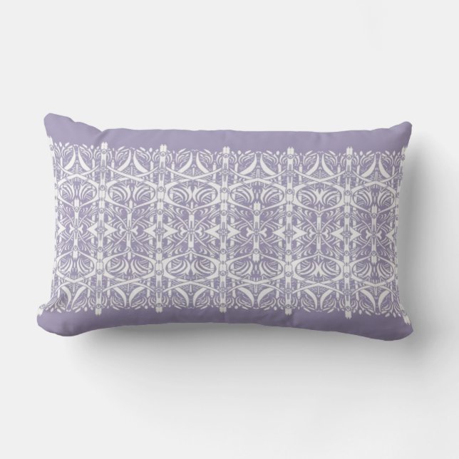 Lilac  and White Nouveau Pattern Pillow (Front)