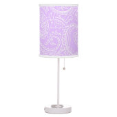 Lilac and White Paisley Table Lamp (Left)