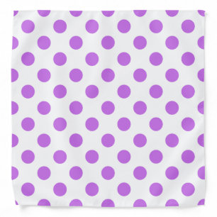 Lilac and white polka dots bandana