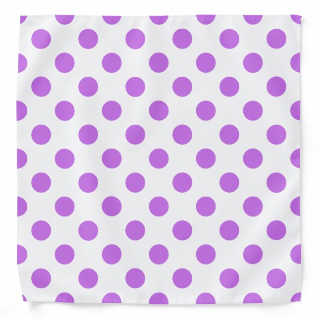 Lilac and white polka dots bandana (Front)
