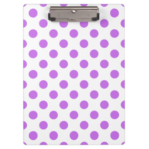 Lilac and white polka dots clipboard