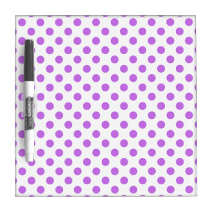 Lilac and white polka dots dry erase board