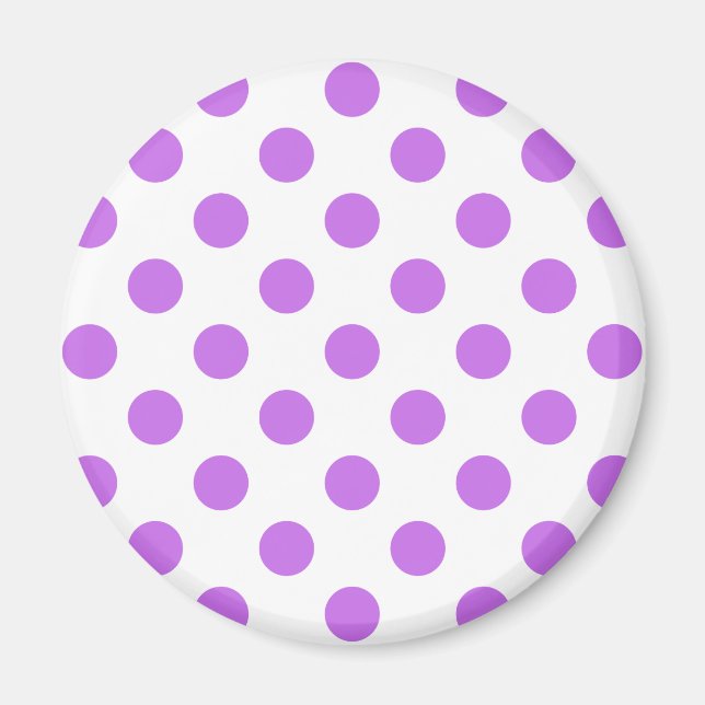 Lilac and white polka dots magnet (Front)