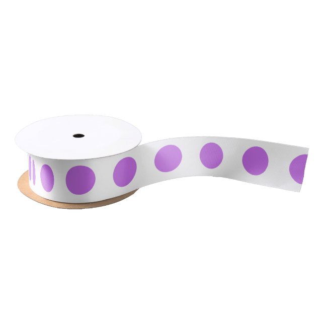 Lilac and white polka dots satin ribbon (Spool)