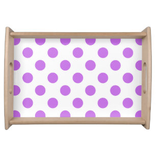 Lilac and white polka dots serving tray