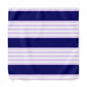 Lilac and white stripes pattern with navy blue bandana
