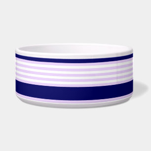 Lilac and white stripes pattern with navy blue bowl