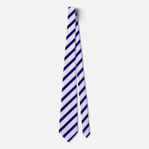 Lilac and white stripes pattern with navy blue neck tie