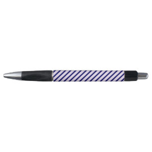 Lilac and white stripes pattern with navy blue pen