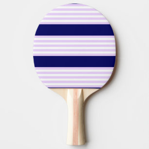 Lilac and white stripes pattern with navy blue ping pong paddle