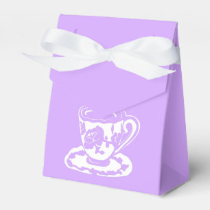 Lilac and White Teacup Tent Favor Boxes