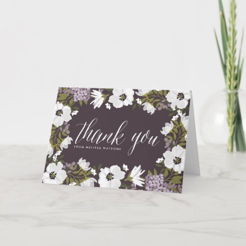 Lilac Anemone Blooms Thank You Card