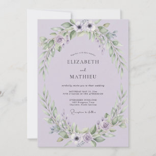 Lilac Anemone Wedding Invitation