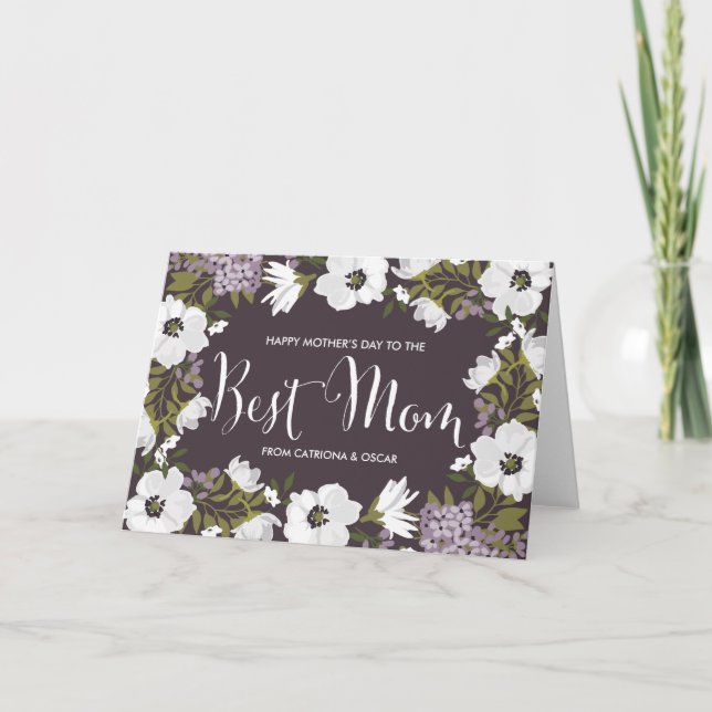 Lilac Anemones Blooms | Happy Mother's Day Card (Front)