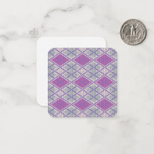 LILAC ARGYLE KNIT 2.5x2.5 Flat Note Card 
