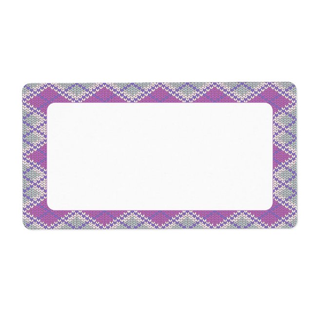 LILAC ARGYLE KNIT 2"x3.75" Labels (Front)