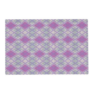 LILAC ARGYLE KNIT Laminated Placemat