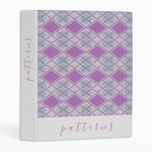 LILAC ARGYLE KNIT Mini Binder